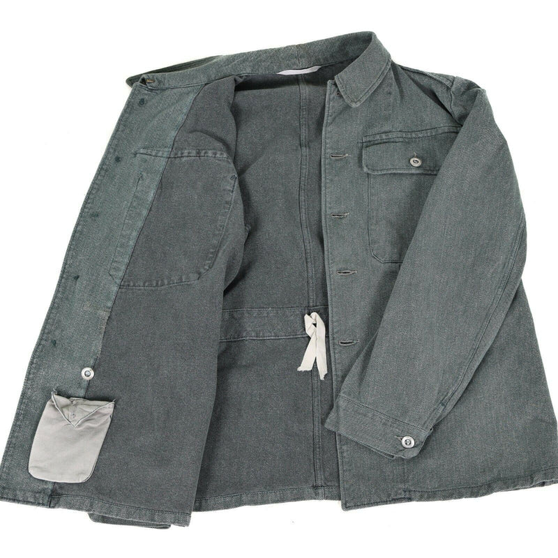 Genuine Swiss army work jacket denim military jacket grey vintage surplus