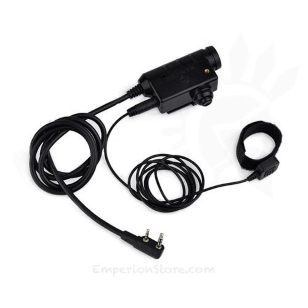 Earmor M52 PTT Adapter Midland 2 Pin Wired Tactical Headset Cable Black