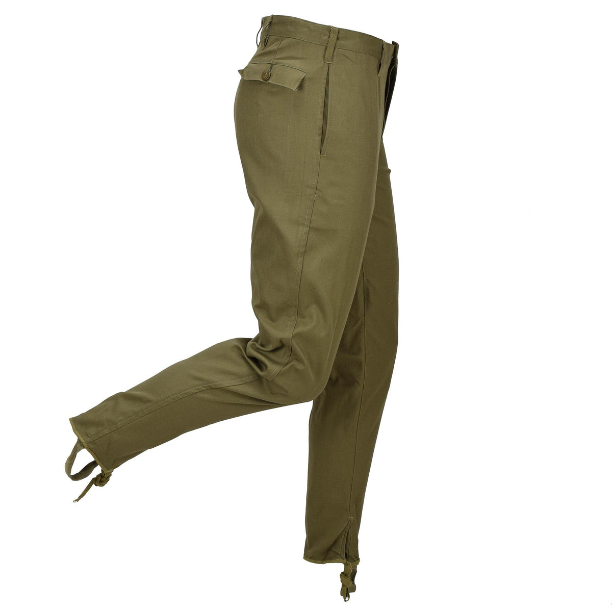 Pantalon de travail sur le terrain de l'armée roumaine originale Poignets à cordon réglables Olive