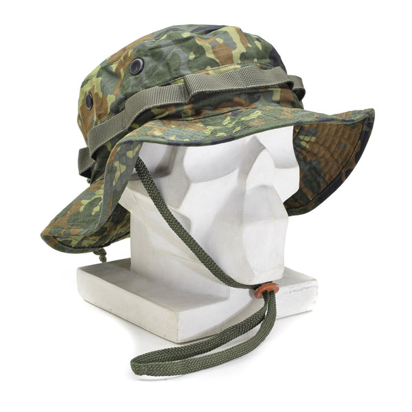 Chapeau de brousse de style militaire en ripstop de marque Mil-Tec, casquette militaire légère en flecktarn