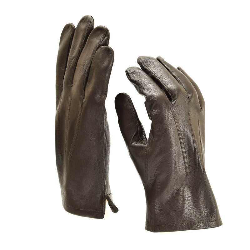 Genuine Belgian army  gloves leather black brown military full finger surplus
