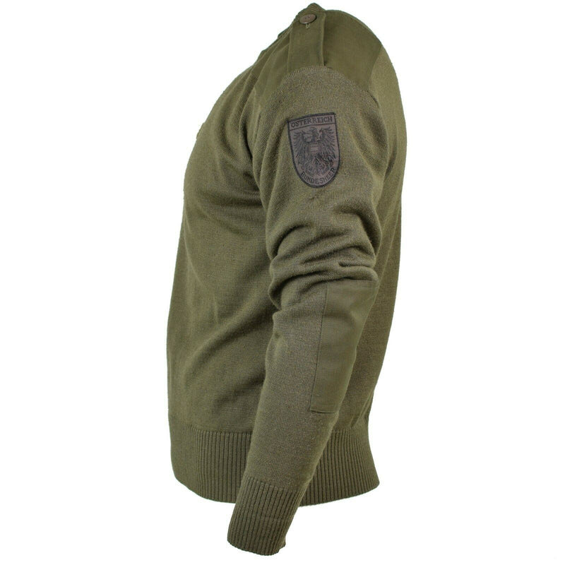 Pull original de l'armée autrichienne Pull commando Pull en laine Olive OD NEUF