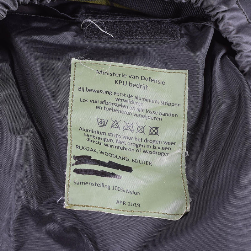 Sac à dos militaire néerlandais authentique modèle DPM sac à dos de combat 60L sac à dos tactique