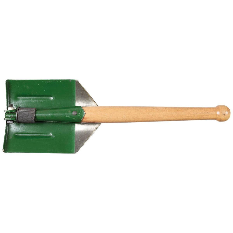 Original Romanian Army foldable shovel green wooden handle military surplus NEW