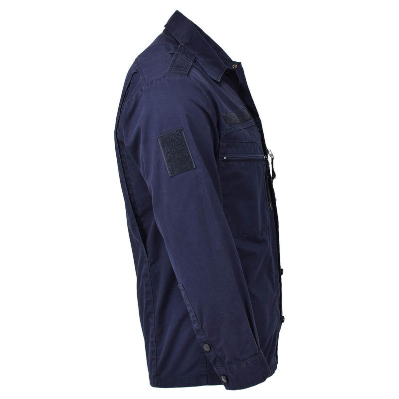 Veste de travail originale de l'armée néerlandaise, uniforme bleu, chemise militaire à manches longues