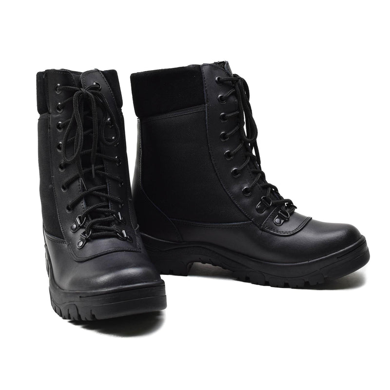 Original French military black leather breathable boots lightweight army NEW