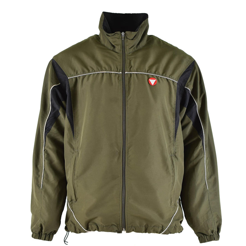Veste de survêtement d'entraînement authentique de l'armée autrichienne Sports Vintage OD Green