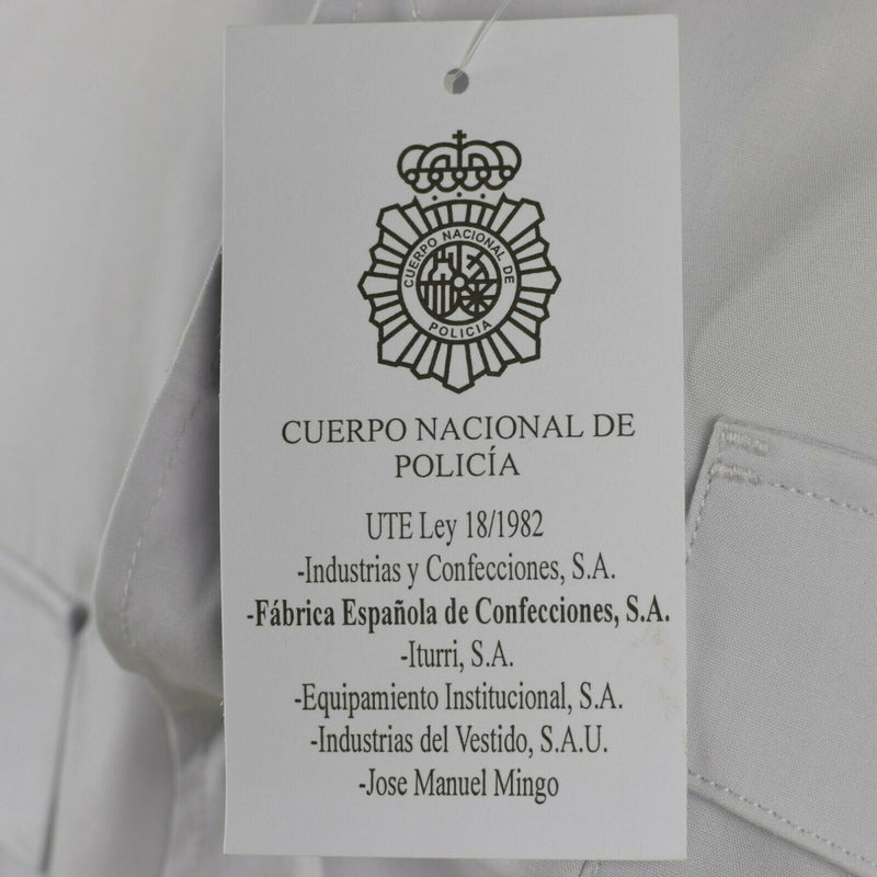 Chemise de police espagnole authentique, chemise militaire grise à manches courtes, NEUF