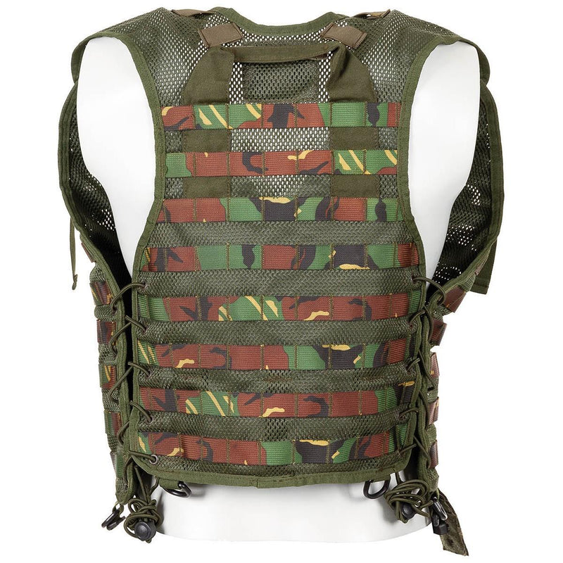 Ensemble de gilet tactique militaire néerlandais authentique 7 pièces avec pochettes molle modulaires DMP Woodland