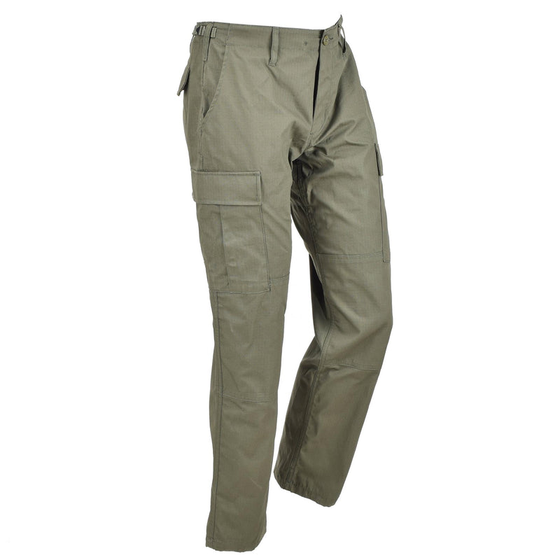 Pantalon BDU olive de style armée américaine de marque Mil-Tec pour troupes de campagne, pantalon ripstop