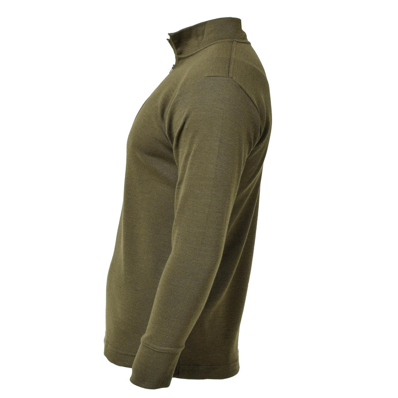 Chemise militaire originale italienne à fermeture éclair, sous-chemise légère et respirante, olive