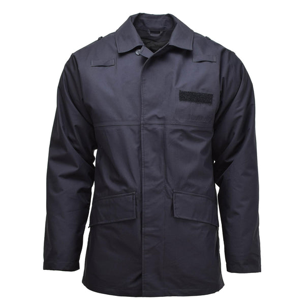 Original British Military rain jacket Police solid black lined waterproof coat