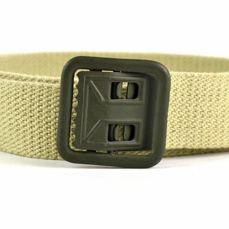 Genuine French army military canvas belt webbing army trousers pants sand khaki