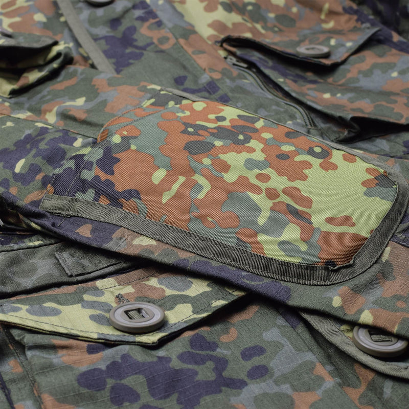 Mil-Tec Brand Jacket RipStop Smock German army Flecktarn Camo Parka Men's wear