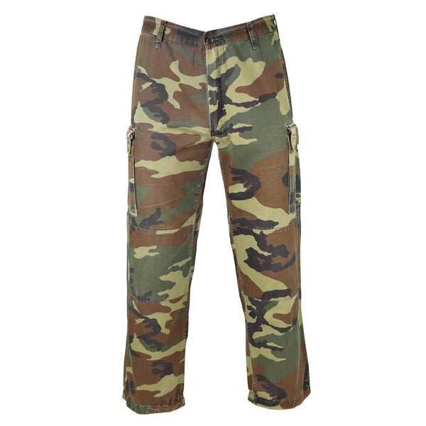 Pantalon de combat de l'armée italienne authentique en coton de l'OTAN Pantalon de terrain camouflage woodland
