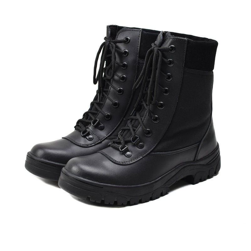 Original French military black leather breathable boots lightweight army NEW