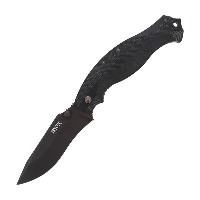 Couteau de poche Fox Knives HAVOC, couteau pliant à cadre en titane, manche G10 noir