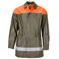Original Swiss Civil Protection Waterproof Rain Jacket Long Coat Olive