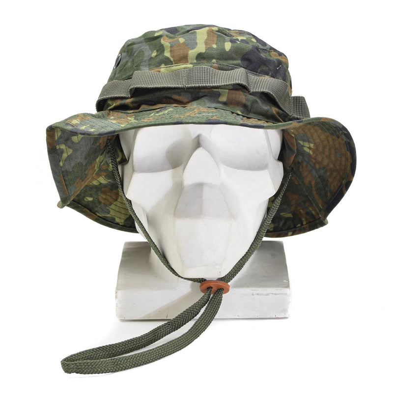 Chapeau de brousse de style militaire en ripstop de marque Mil-Tec, casquette militaire légère en flecktarn