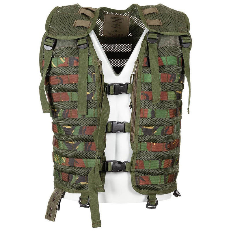 Gilet tactique militaire néerlandais d'origine avec fixation molle DMP camouflage boisé
