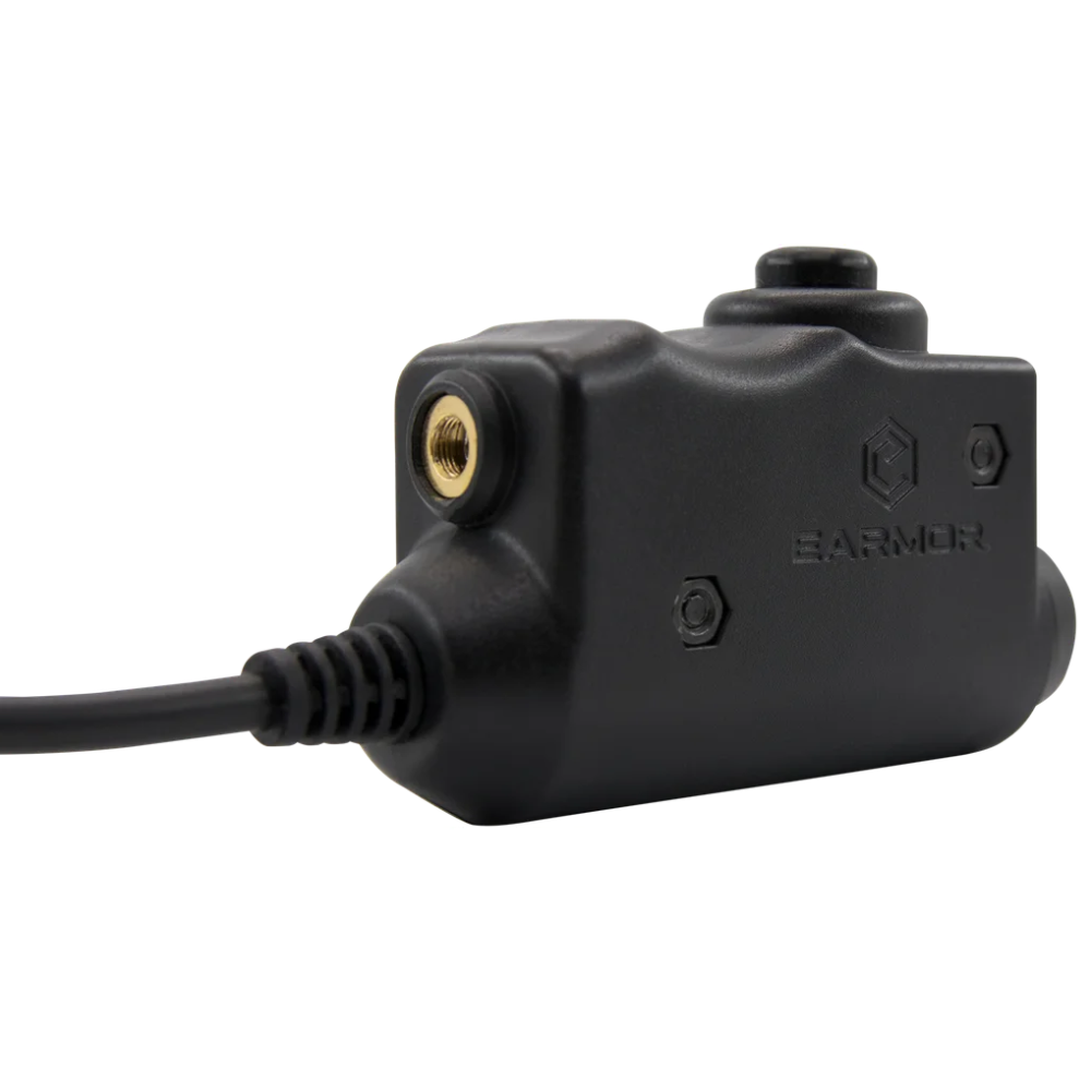 EARMOR M51 PTT Communication Adapter Kenwood 2-Pin Radio Connector Black