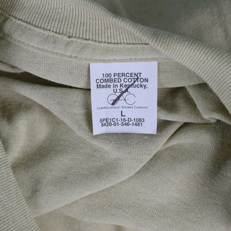Véritable T-shirt de l'armée américaine Chemise en coton peigné kaki à manches courtes militaire NEUF