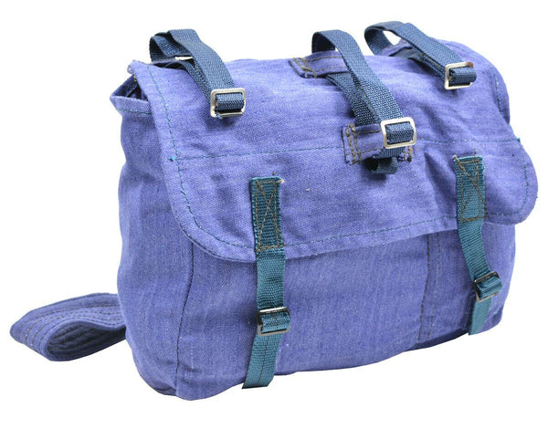 Sac à pain authentique de l'armée roumaine, surplus militaire, sac à dos en toile bleue NEUF