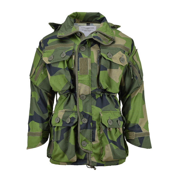 Veste de commando ripstop de style militaire de marque TACGEAR avec fermeture éclair complète et camouflage éclaté