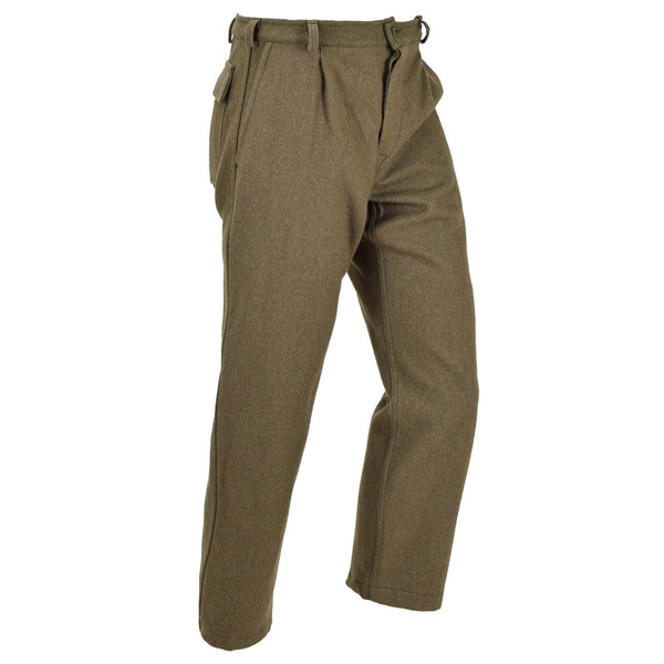 Pantalon militaire italien authentique, pantalon de costume d'uniforme en laine olive, pantalon de l'armée