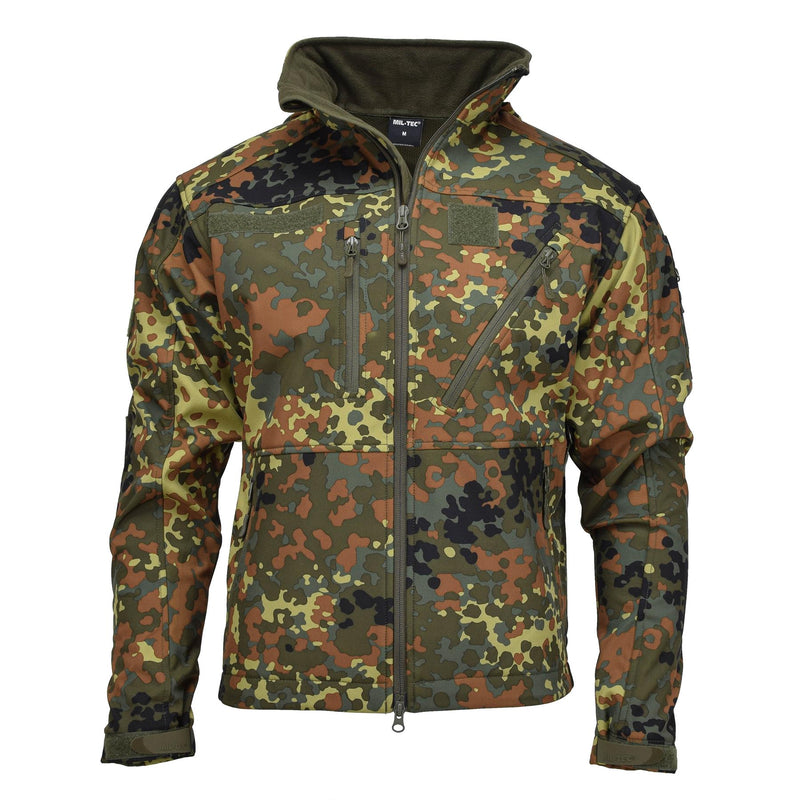 MIL-TEC Softshell jacket SCU 14 German flecktran camo outdoor hiking outerwear