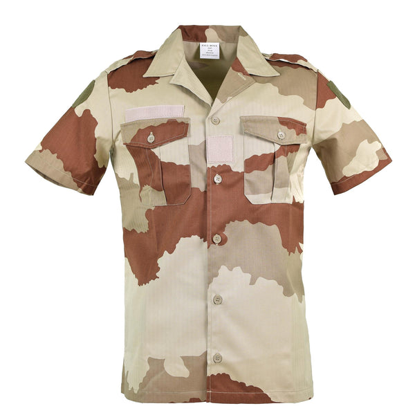 Véritable chemise F2 de l'armée française camouflage désert à manches courtes, édition militaire excédentaire NEUF