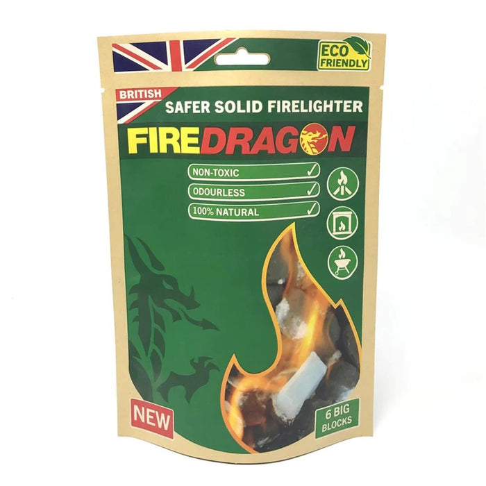 Blocs à combustible solide BCB FireDragon, paquet de 6 allume-feu écologiques, non toxiques et inodores pour le camping et la randonnée.