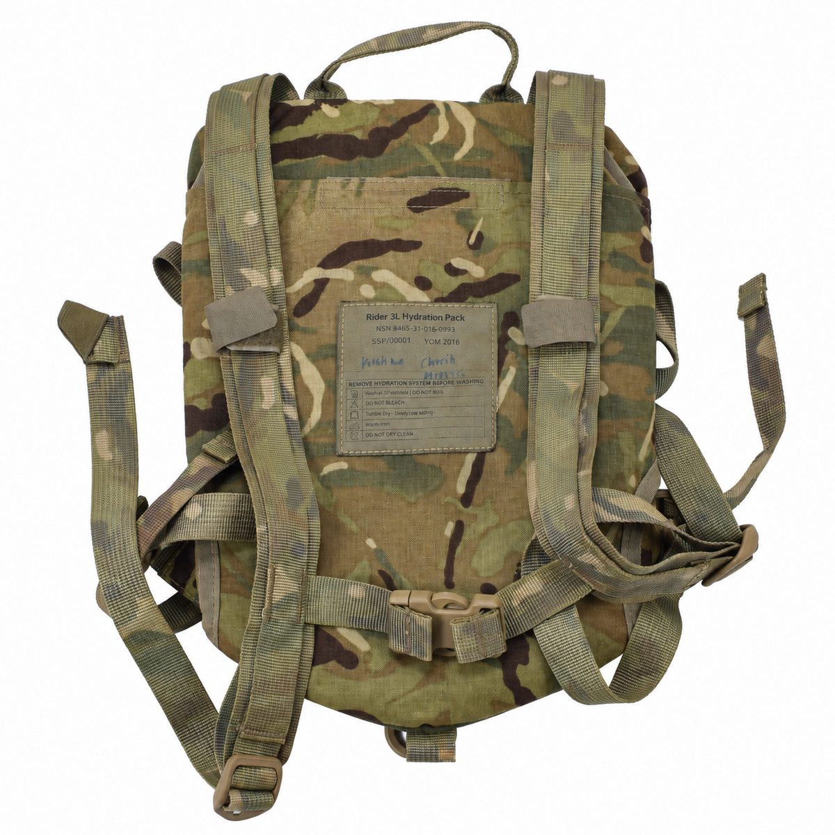 Sac d'hydratation militaire israélien d'origine 3L Rider TPU Vessie MTP Camo