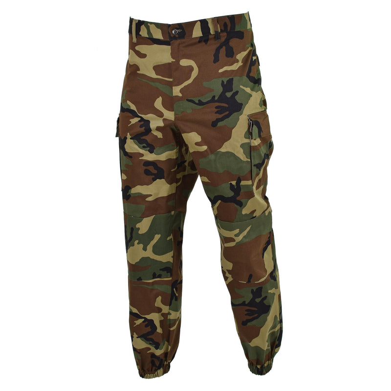 Pantalon cargo militaire italien d'origine, pantalon de combat camouflage boisé NEUF