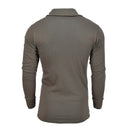 Back view of olive green Blochl Brand military style thermal high neck jersey undershirt with long sleeves