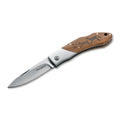 BOKER Caveman Steel pocket knife 440A uncoated steel decorated wooden handle