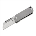 Couteau de poche pliant Boker Plus BabyX lame D2 manche acier inoxydable gris