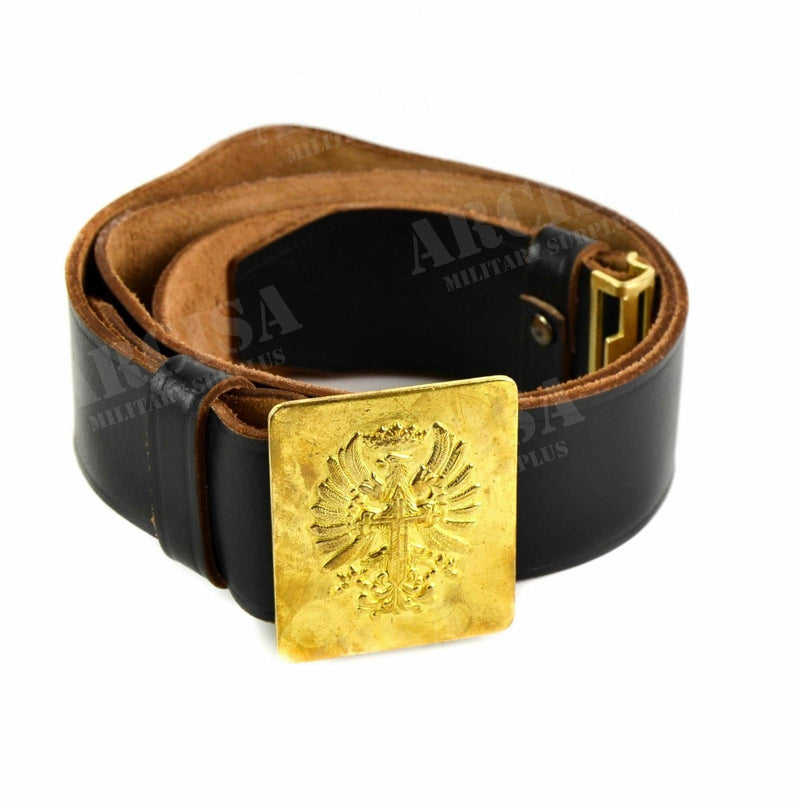 Ceinture de costume en cuir véritable de l'armée espagnole avec boucle en laiton pour pantalon militaire