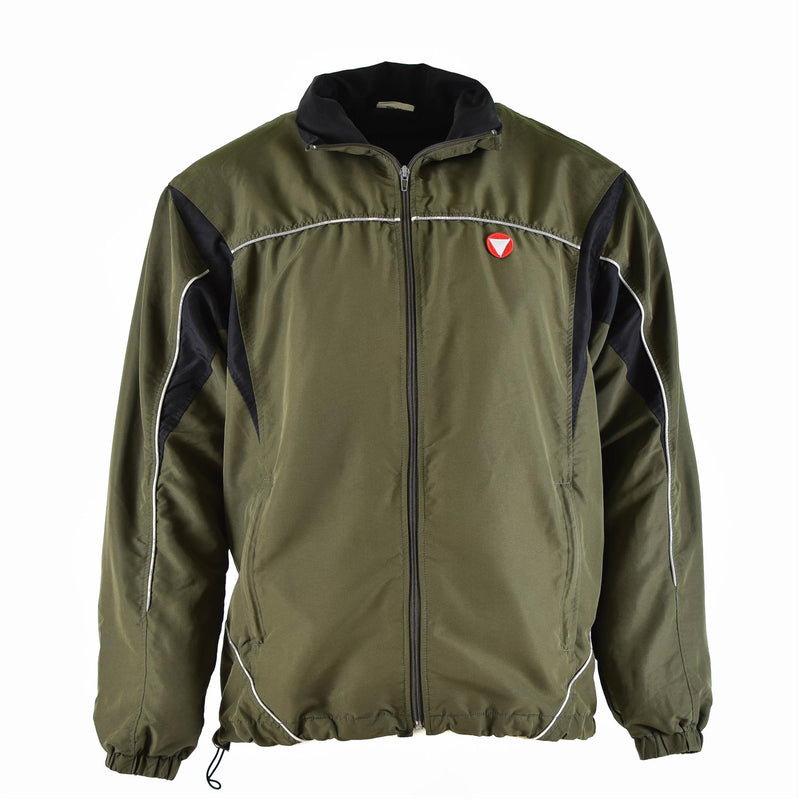 Veste de survêtement d'entraînement authentique de l'armée autrichienne Sports Vintage OD Green