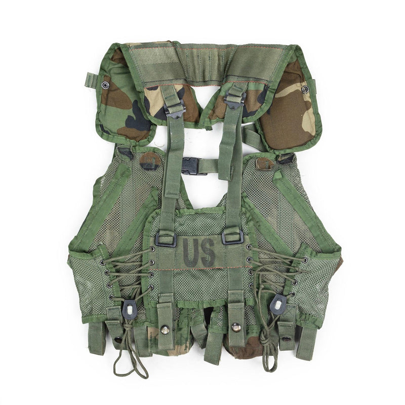 Original U.S. Military tactical vest combat woodland magazine grenade pouches