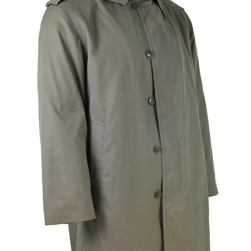 Genuine French Military Rain Coat Army Trench coat Olive Waterproof Full Length