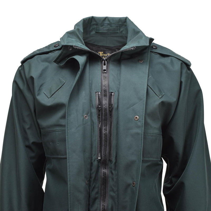 Anorak imperméable original de la police britannique, parka imperméable non doublée, vert