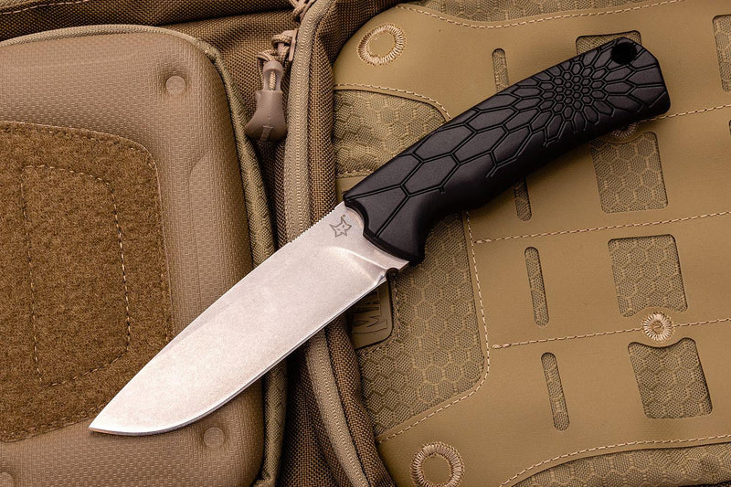 Couteau à lame fixe Fox Knives Brand Italy Core VOX en acier becut noir