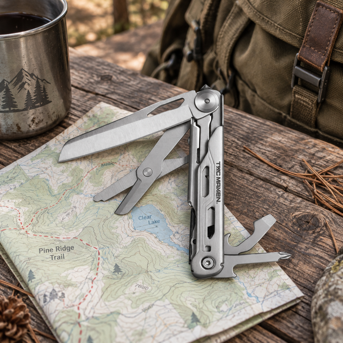 TAC MAVEN Axel Camping Multitool Outil utilitaire extérieur compact Noir