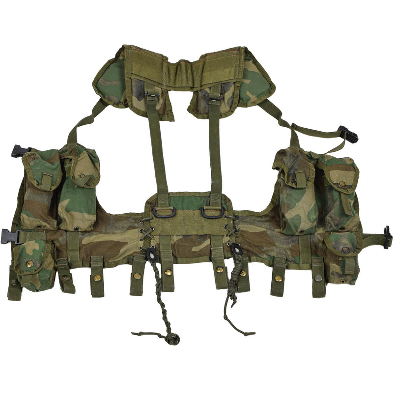 Original U.S. Military tactical vest combat woodland magazine grenade pouches