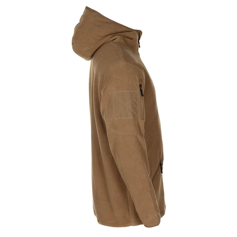 Veste polaire tactique à capuche de style militaire MFH avec fermeture éclair complète pour randonnée en plein air NEUF