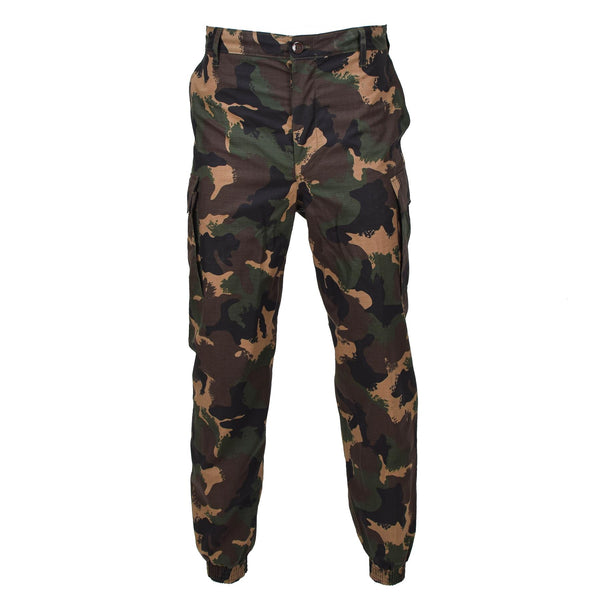 Pantalon de campagne d'été militaire hongrois d'origine M1990 camouflage bois ripstop NEUF