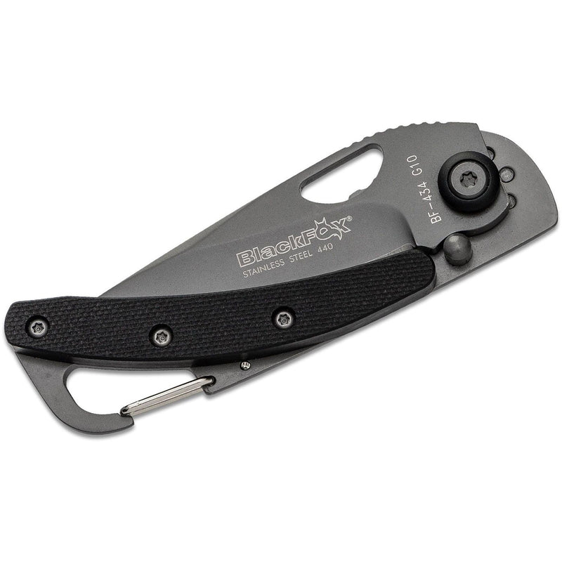 Couteau pliant Fox Knives avec revêtement en titane noir et manche en aluminium en acier 440