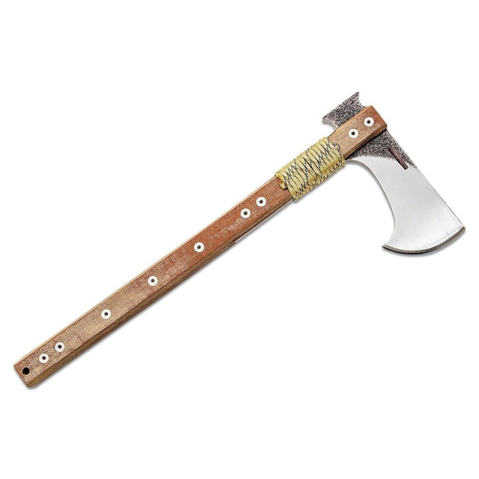 Hachette tactique Condor Hawk Axe avec lame en acier au carbone et manche en bois pour le bushcraft et le camping en plein air.
