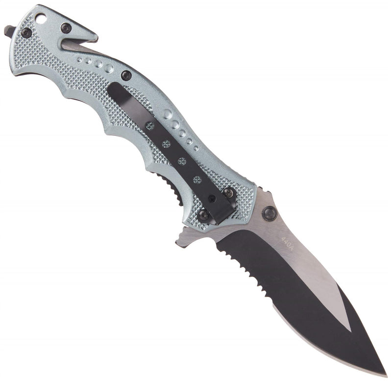 Boker Brand folding pocket knife Hero gray stainless steel 440A aluminum handle